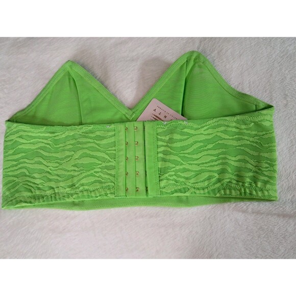 Savage x Fenty All Over Me Lace Bandeau Bralette Green Tea Strapless Size 1X - Picture 5 of 7